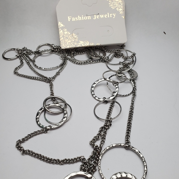 Silver Double  Link Strand 38" Necklace Christmas gift - Picture 7 of 7